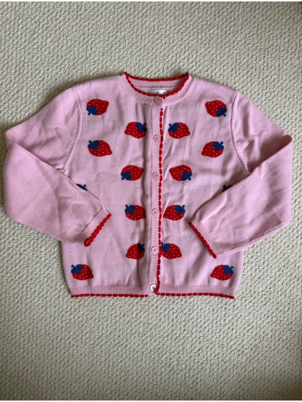 Rachel Riley Strawberry Cardigan, 7Y